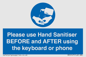 Please use Hand Sanitiser BEFORE and AFTER using the keyboard or phone